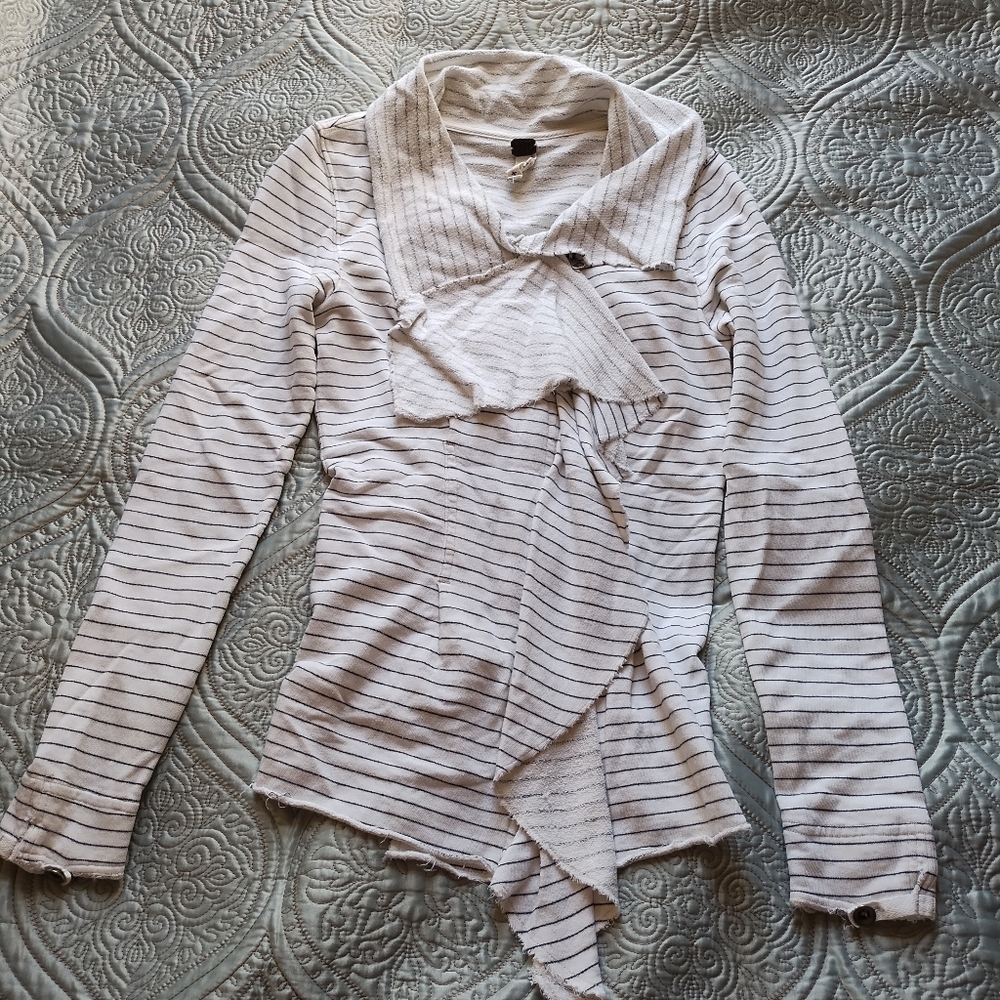 Free People We The Free Ebb & Flow Striped Zipped Cardigan Size Small